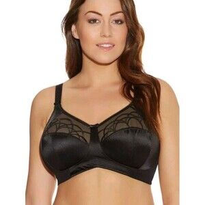 Elomi Cate Side Support Bra US 38M Blue Lift Underwire Full Cup Embroidery